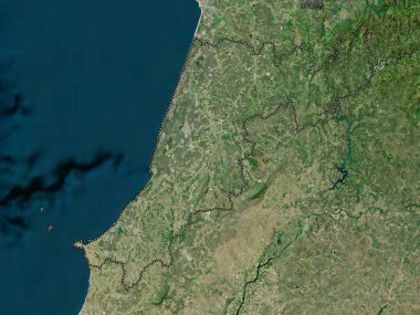 Leiria, district of Portugal. High resolution satellite map