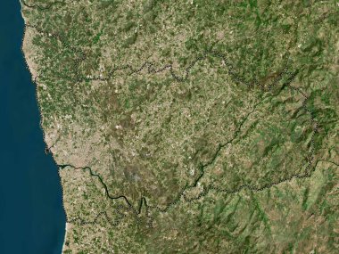 Porto, district of Portugal. Low resolution satellite map