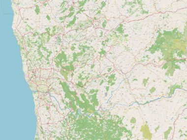 Porto, district of Portugal. Open Street Map