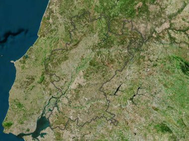 Santarem, district of Portugal. High resolution satellite map