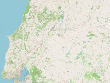 Santarem, district of Portugal. Open Street Map