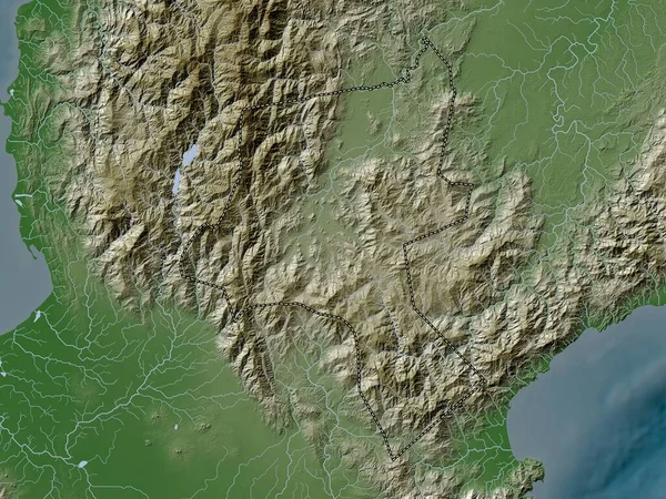 Nueva Vizcaya Province Philippines Elevation Map Colored Wiki Style Lakes — Foto de Stock