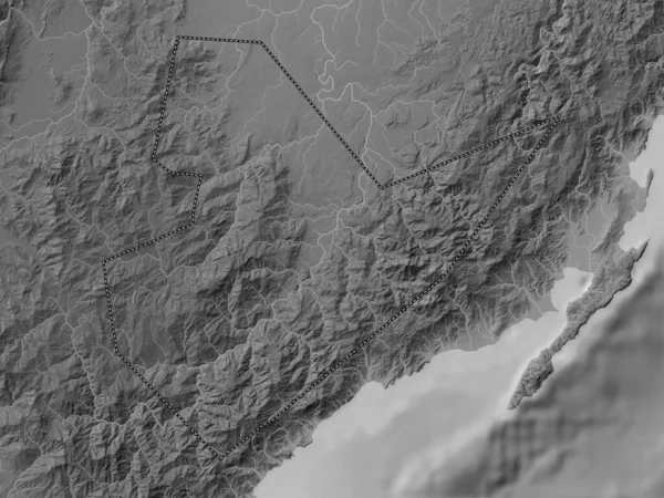 Quirino Province Philippines Grayscale Elevation Map Lakes Rivers — Stok fotoğraf