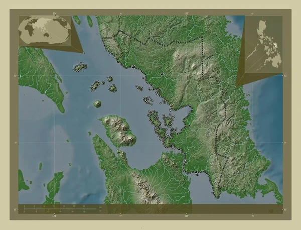 Samar Provinsi Filipina Peta Ketinggian Diwarnai Dengan Gaya Wiki Dengan — Stok Foto