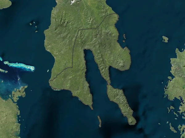 Southern Leyte Province Philippines Low Resolution Satellite Map — Stock Photo, Image