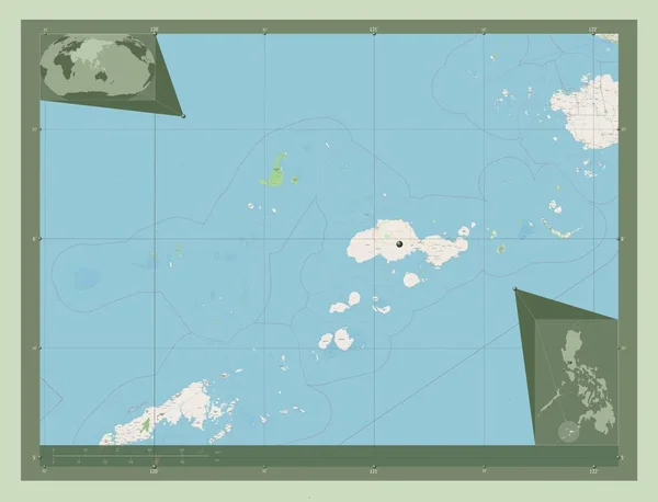 Sulu Province Philippines Open Street Map Corner Auxiliary Location Maps — Φωτογραφία Αρχείου