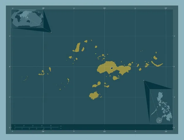 Sulu Province Philippines Solid Color Shape Corner Auxiliary Location Maps — Φωτογραφία Αρχείου