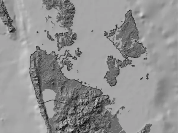 Surigao Del Norte Province Philippines Bilevel Elevation Map Lakes Rivers — Fotografia de Stock