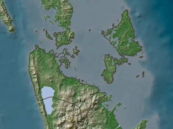 Surigao Del Norte Province Philippines Elevation Map Colored Wiki Style — Fotografia de Stock