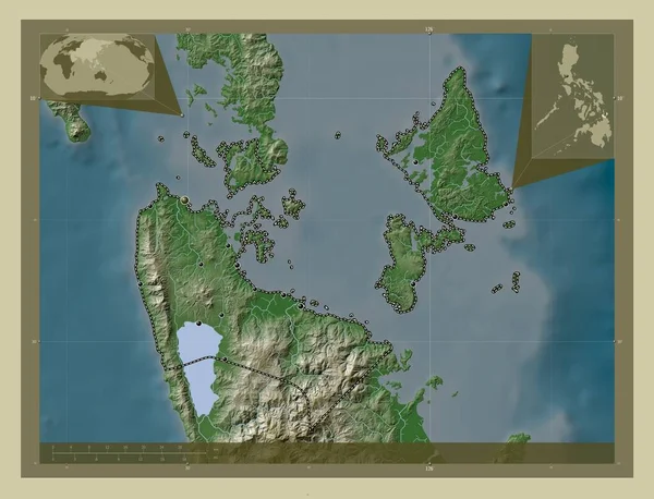 Surigao Del Norte Province Philippines Elevation Map Colored Wiki Style — ストック写真