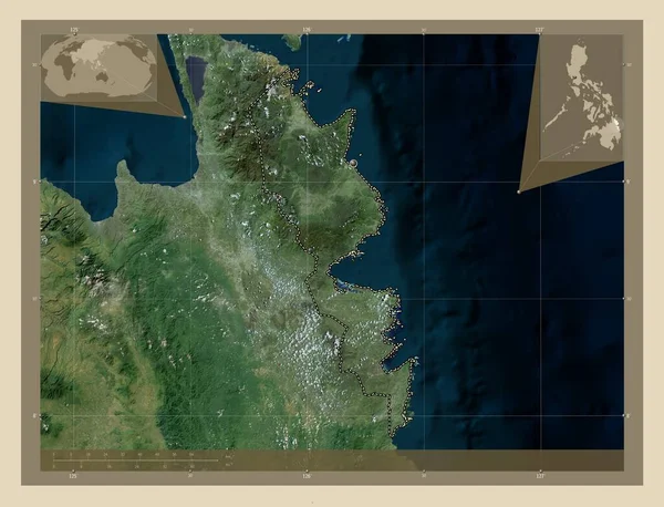 Surigao Del Sur Province Philippines High Resolution Satellite Map Corner — ストック写真