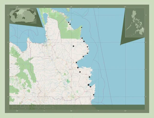 Surigao Del Sur Province Philippines Open Street Map Locations Major — Stockfoto