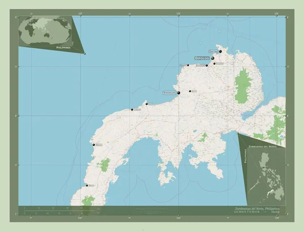 Zamboanga Del Norte Province Philippines Open Street Map Locations Names — ストック写真