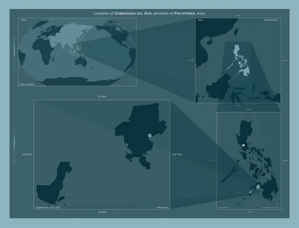 Zamboanga Del Sur Province Philippines Diagram Showing Location Region Larger — Stockfoto