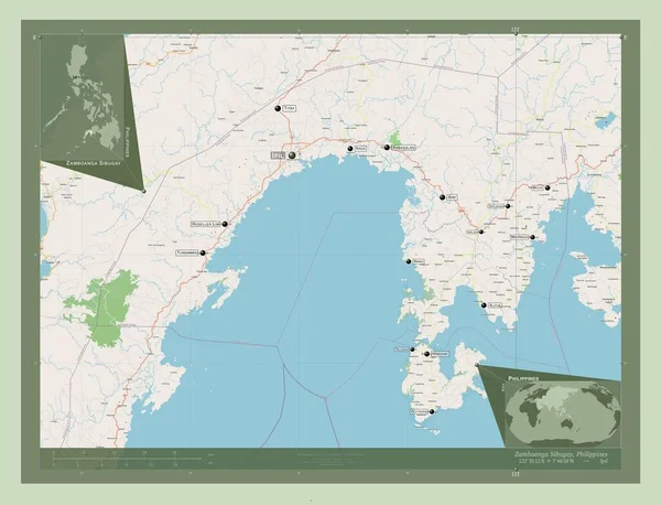 Zamboanga Sibugay Province Philippines Open Street Map Locations Names Major — Foto de Stock