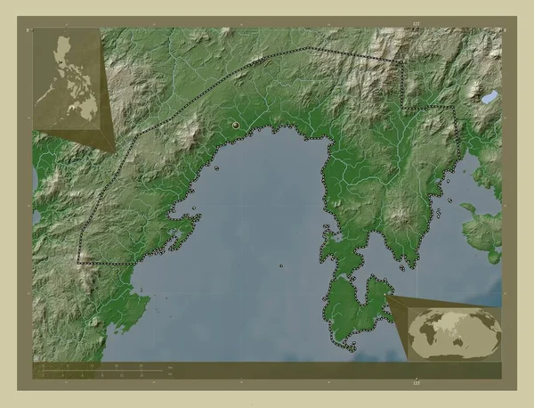 Zamboanga Sibugay Province Philippines Elevation Map Colored Wiki Style Lakes — Stockfoto