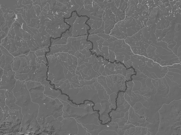 Wielkopolskie Voivodeship Province Poland Bilevel Elevation Map Lakes Rivers — стоковое фото