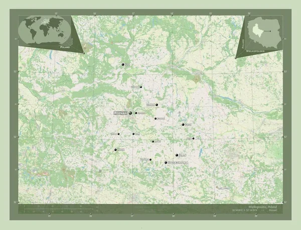 Wielkopolskie Voivodeship Province Poland Open Street Map Locations Names Major — Φωτογραφία Αρχείου