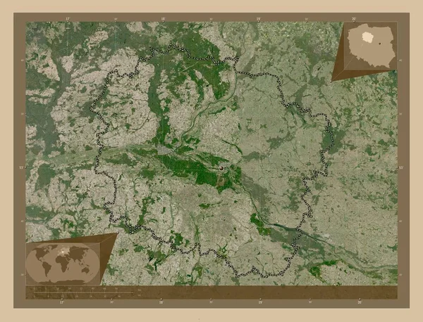 Kujawsko Pomorskie Voivodeship Province Poland Low Resolution Satellite Map Corner — Stock Photo, Image