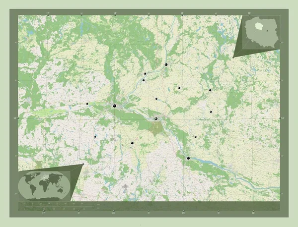 Kujawsko Pomorskie Voivodeship Province Poland Open Street Map Locations Major — Φωτογραφία Αρχείου