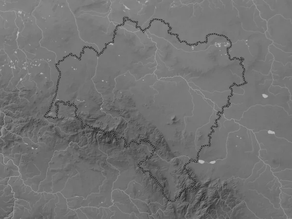 Dolnoslaskie Voivodeship Province Poland Grayscale Elevation Map Lakes Rivers — Stock Photo, Image