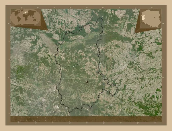 Lubuskie Voivodeship Province Poland Low Resolution Satellite Map Corner Auxiliary — стоковое фото
