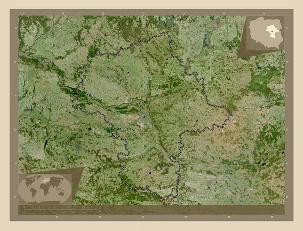 Mazowieckie Voivodeship Province Poland Супутникова Карта Високої Роздільної Здатності Розташування — стокове фото