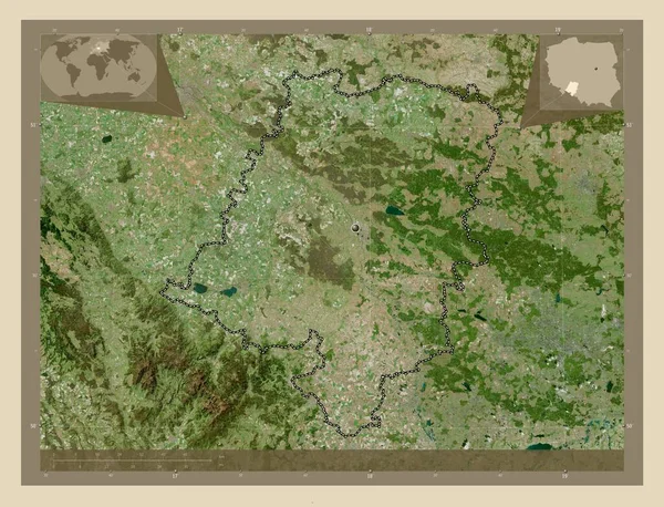 Opolskie Voivodeship Province Poland High Resolution Satellite Map Corner Auxiliary — стоковое фото