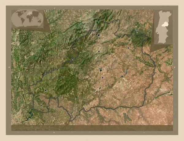 Castelo Branco District Portugal High Resolution Satellite Map Locations Major — Stockfoto