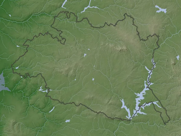 Evora District Portugal Elevation Map Colored Wiki Style Lakes Rivers — Fotografia de Stock