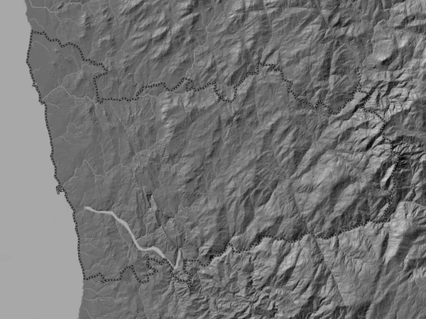 Porto District Portugal Bilevel Elevation Map Lakes Rivers — Zdjęcie stockowe