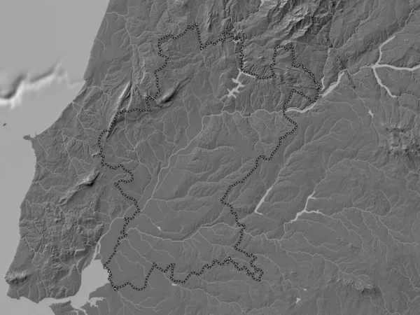 Santarem District Portugal Bilevel Elevation Map Lakes Rivers — Stock fotografie