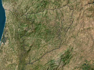 Viseu, district of Portugal. Low resolution satellite map