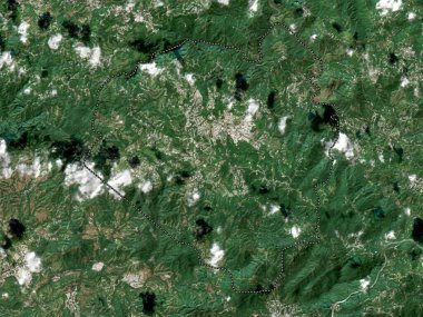 Aibonito, municipality of Puerto Rico. Low resolution satellite map