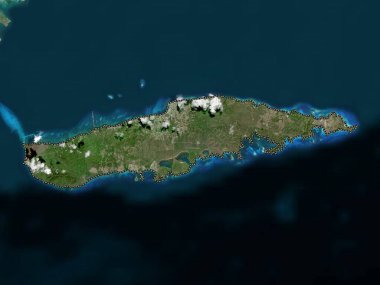 Vieques, municipality of Puerto Rico. High resolution satellite map