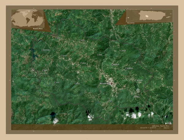 Аджунтас Муніципалітет Пуерто Рико Супутникова Карта Низькою Роздільною Здатністю Місця — стокове фото