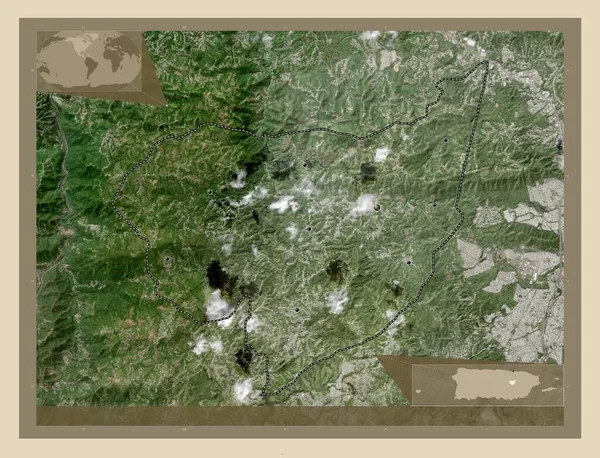 Aguas Buenas Municipality Puerto Rico High Resolution Satellite Map Locations — Stockfoto