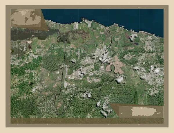 Barceloneta Municipality Puerto Rico High Resolution Satellite Map Corner Auxiliary — 图库照片