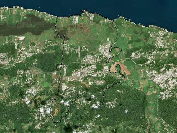 Barceloneta Municipality Puerto Rico Low Resolution Satellite Map — ストック写真