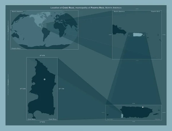 Cabo Rojo Municipality Puerto Rico Diagram Showing Location Region Larger — 图库照片