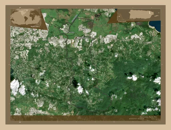 Канована Муніципалітет Пуерто Рико Супутникова Карта Низькою Роздільною Здатністю Місця — стокове фото