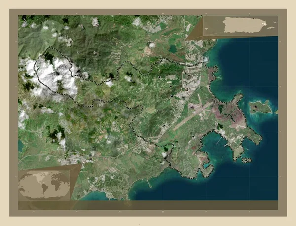 Ceiba Municipality Puerto Rico High Resolution Satellite Map Locations Major — Stockfoto