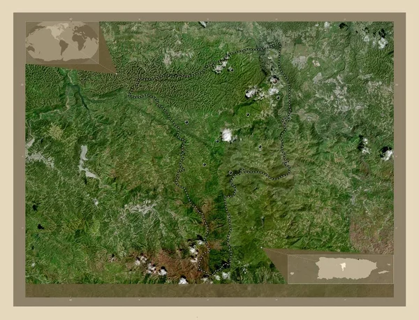 Ciales Municipality Puerto Rico High Resolution Satellite Map Locations Major — Stock Photo, Image