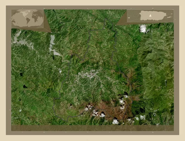 Jayuya Municipality Puerto Rico High Resolution Satellite Map Corner Auxiliary — Photo