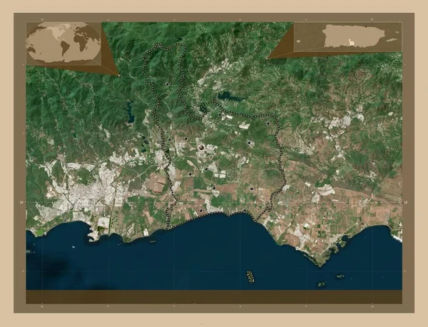 Juana Diaz Municipality Puerto Rico Low Resolution Satellite Map Locations — Stockfoto