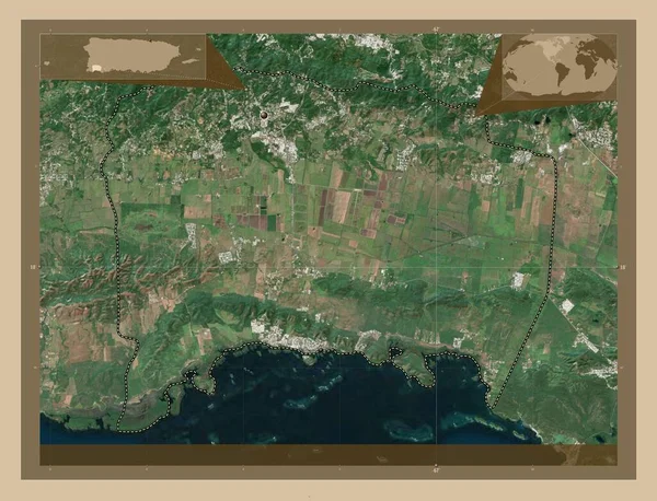 Lajas Municipality Puerto Rico Low Resolution Satellite Map Corner Auxiliary — 图库照片
