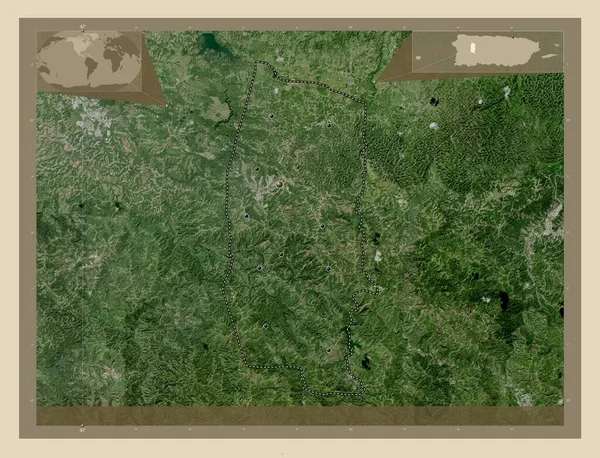 Lares Municipality Puerto Rico High Resolution Satellite Map Locations Major — Stock Photo, Image