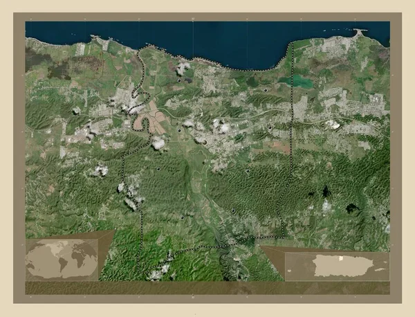 Manati Municipality Puerto Rico High Resolution Satellite Map Locations Major — 图库照片