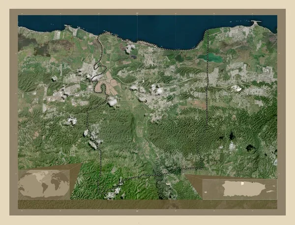 Manati Municipality Puerto Rico High Resolution Satellite Map Corner Auxiliary — 图库照片