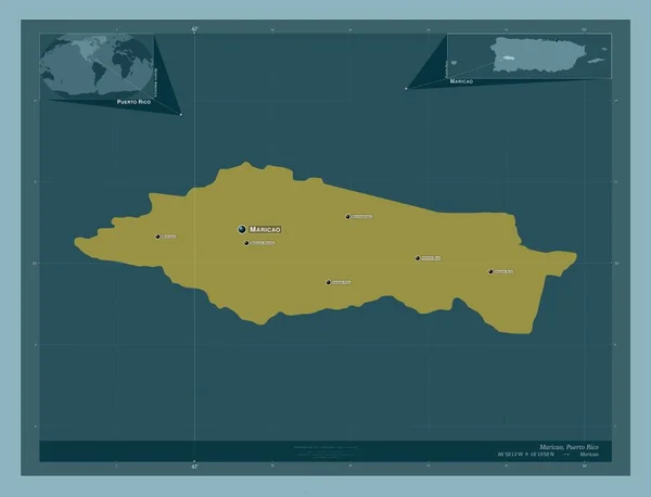 Maricao Municipality Puerto Rico Solid Color Shape Locations Names Major — Stok fotoğraf